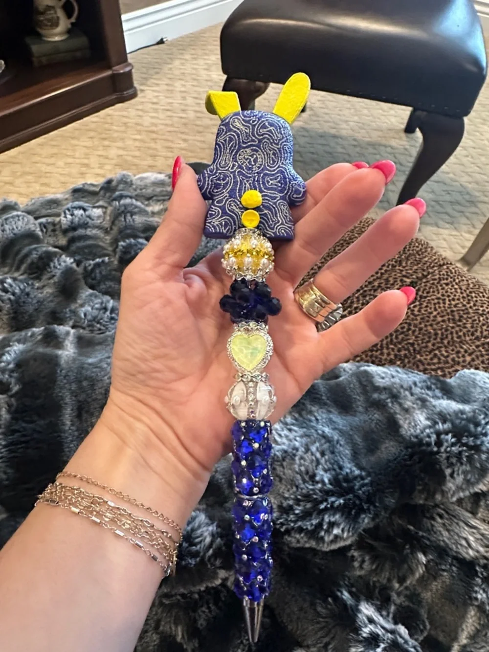 Funky and Fun Hand Crafted Pen with an Authentic Fuggler as the Focal
